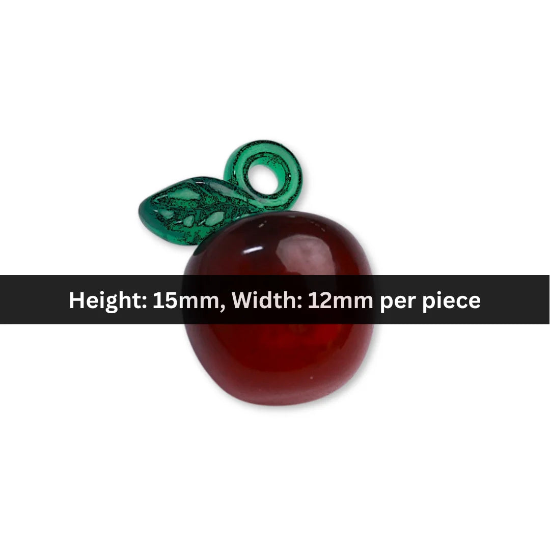 Acrylic | 15x12 mm | Shiny Resin-Style Apple Charm