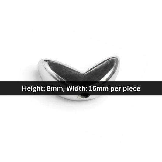 Acrylic | 8x15 mm | Silver Crescent Bead