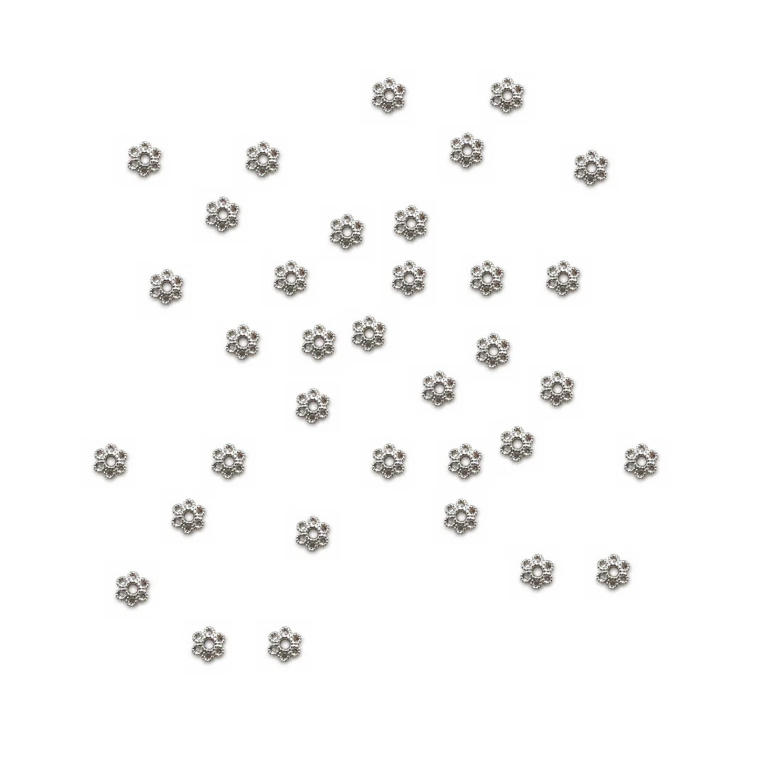 Stainless Steel | 6x6 mm | Silver Spacer Cap Blossom Style (6mm)