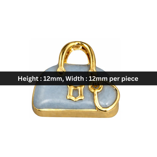 Stainless Steel | 12x12 mm | Ash Colour Mini Hand Bag Charm