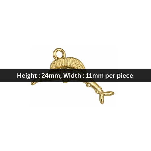 Stainless Steel | 24x11 mm | Dolphin Charm Style - 04