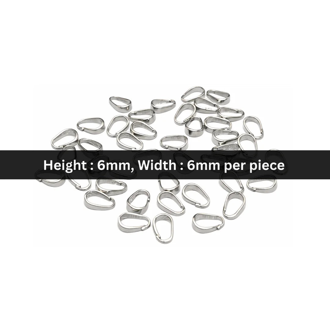 Stainless Steel | 6x6 mm | Pendant Hook | Silver