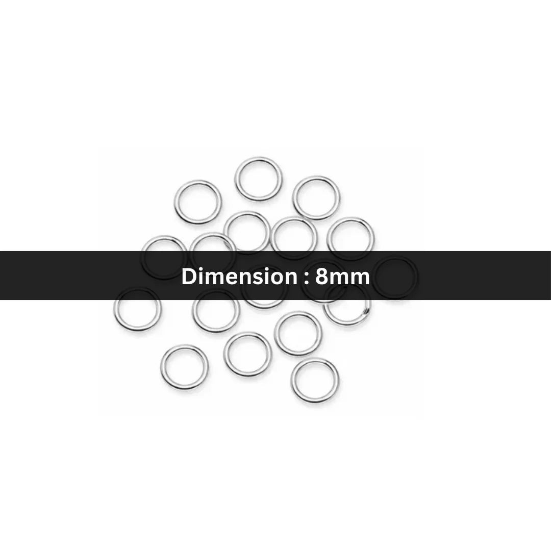 Stainless Steel | Silver Plated Jump Rings - Extra Large (8mm)