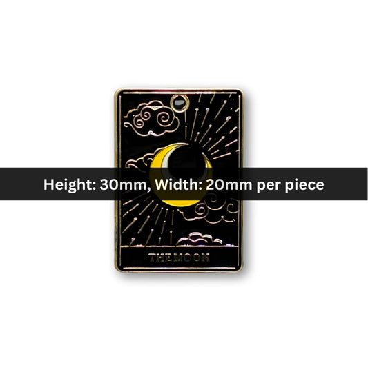Stainless Steel | 30x20 mm | The Moon – Tarot Enamel Charm