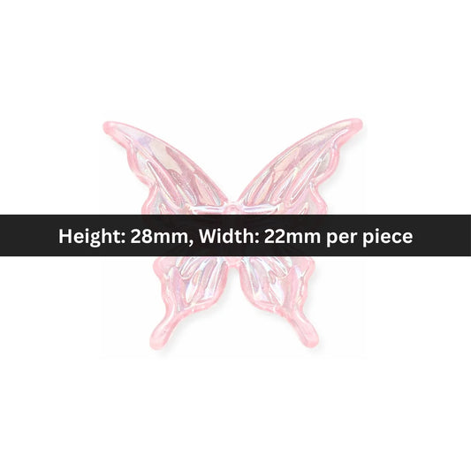 Acrylic | 28x22 mm | Translucent Pink Butterfly Charm