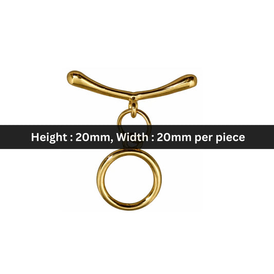 Stainless Steel | 20x20 mm | Twisted Rope Toggle Clasp Style - 02