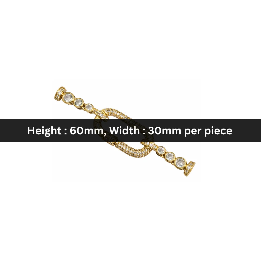 Stainless Steel | 60x30 mm | Vintage Sparkle Link Charm Style -01