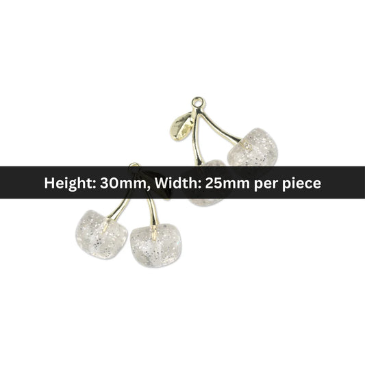 Acrylic | 30x25 mm | White Cherry Charm