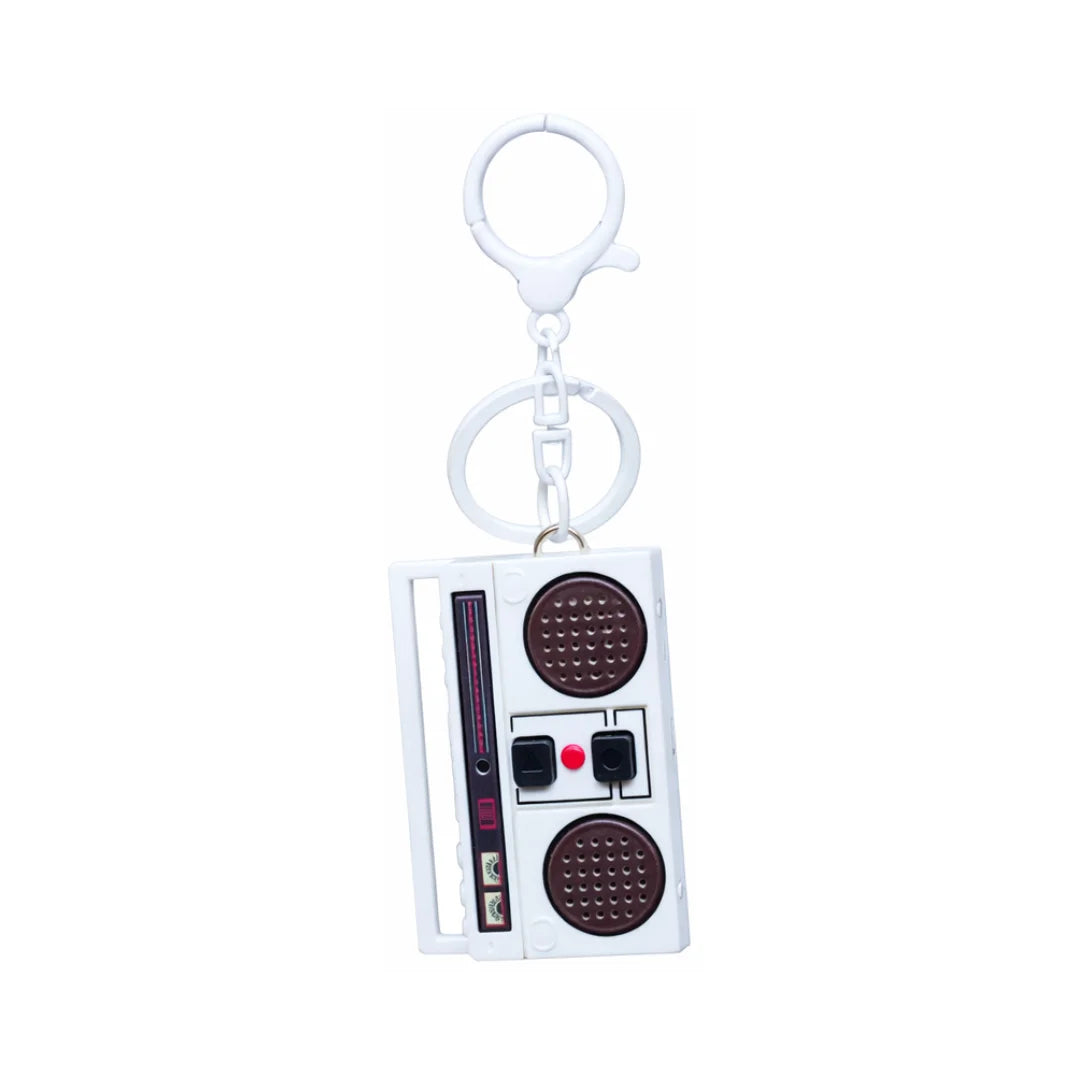 White Retro Radio Keychain