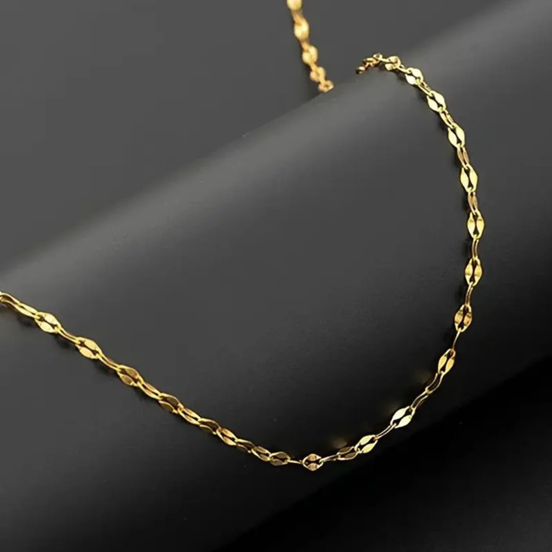 1 Ft of 18K Gold Plated Stainless Steel Lip Chain