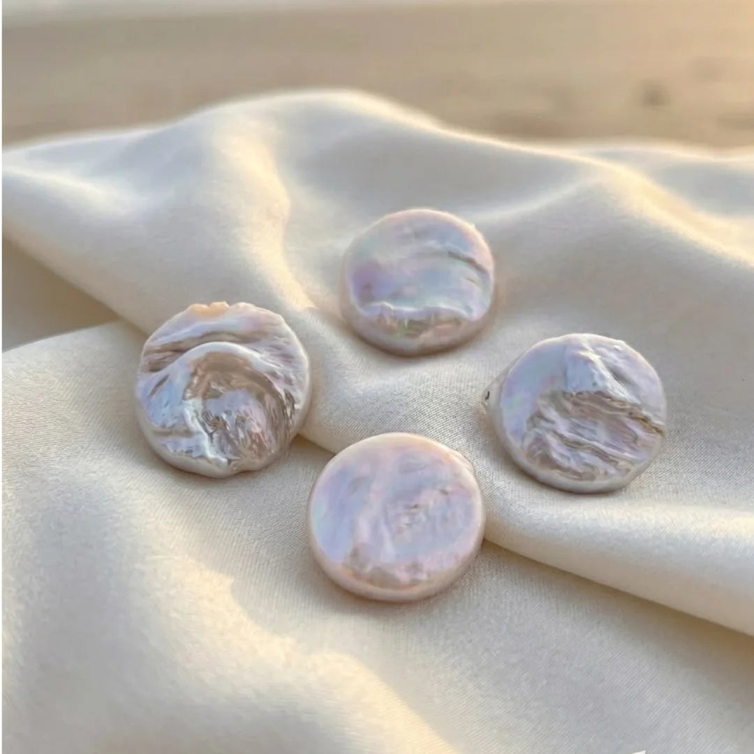 Natural Freshwater Coin pearls Beads | 16x16 mm