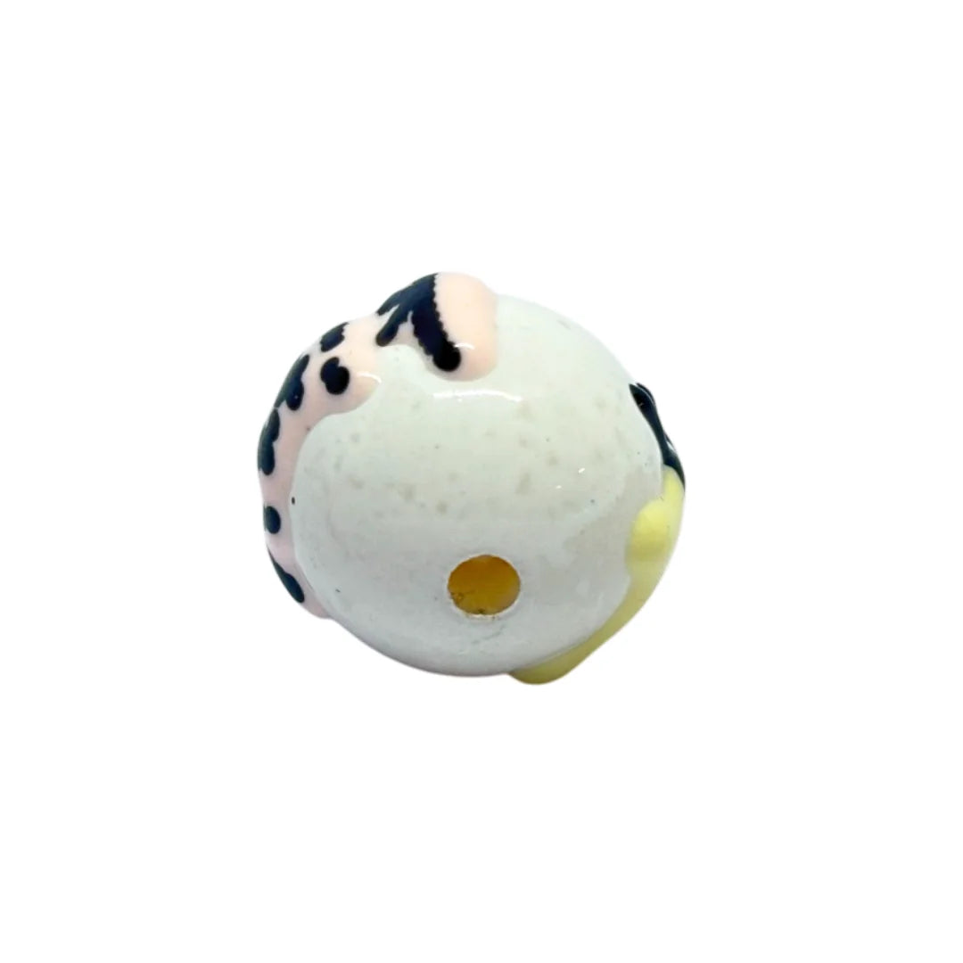 White Kitty Round Bead | 15mm