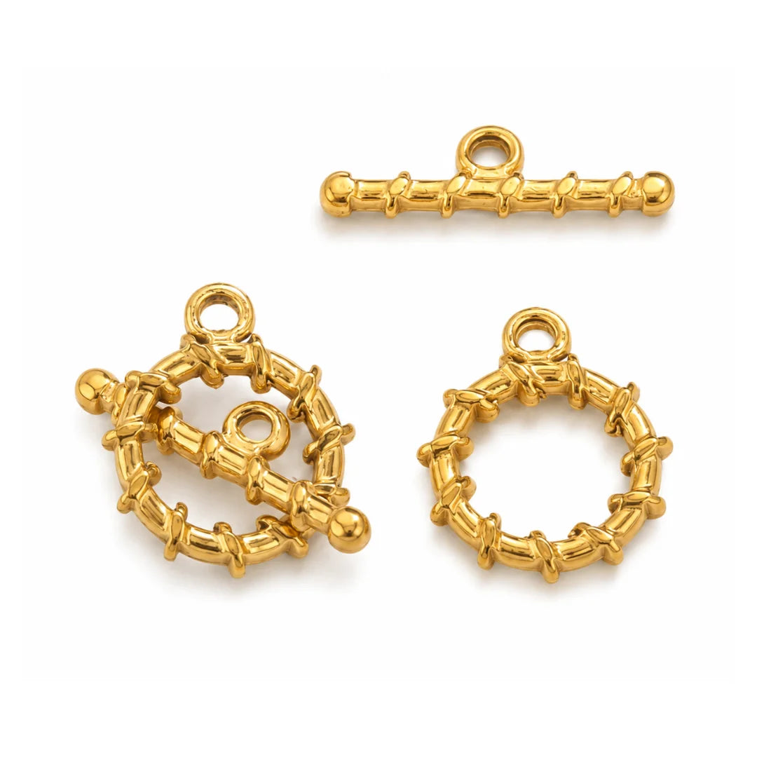 Stainless Steel | Gold Plated Twisted Rope OT Toggle Clasps