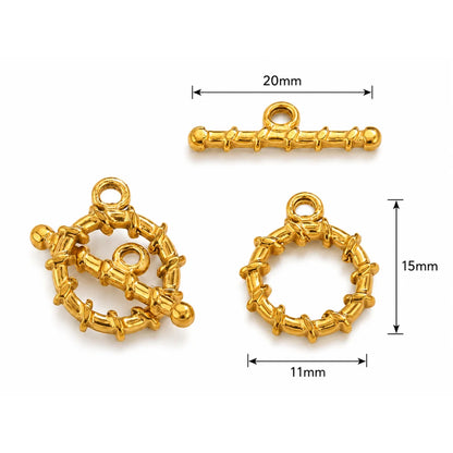 Stainless Steel | Gold Plated Twisted Rope OT Toggle Clasps