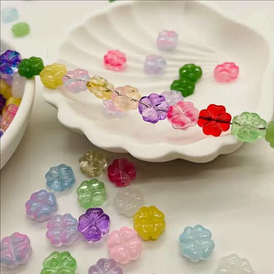 12 mm | Four Leaf Clover Glass Beads
