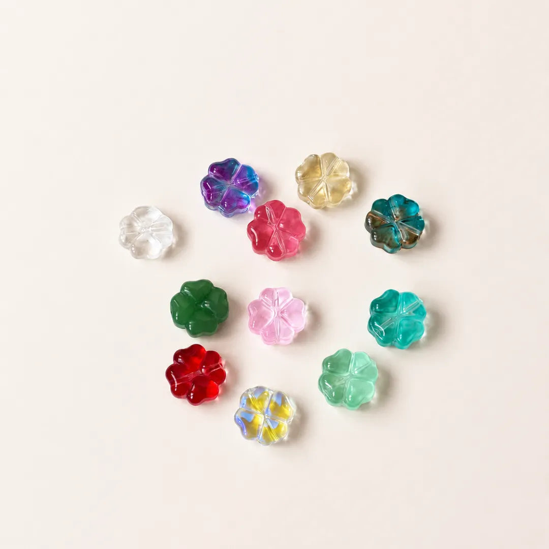 12 mm | Four Leaf Clover Glass Beads
