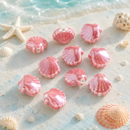 Multicolor Ceramic Shell Beads
