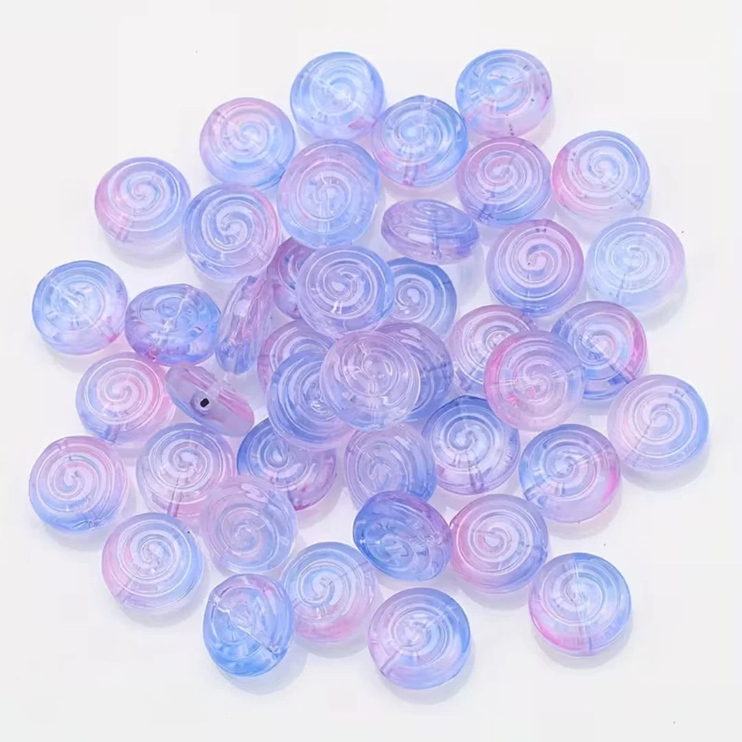 12mm | Gradient Jelly Candy Swirl Glass Beads with Center Hole