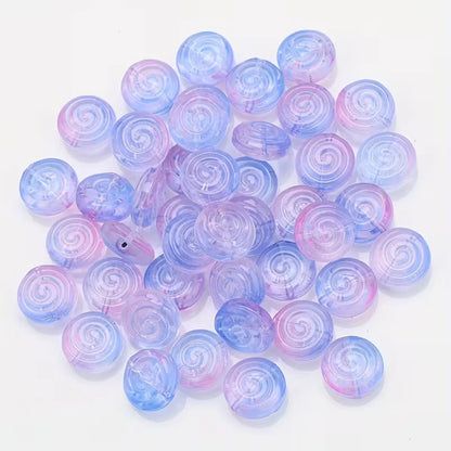 12mm | Gradient Jelly Candy Swirl Glass Beads with Center Hole