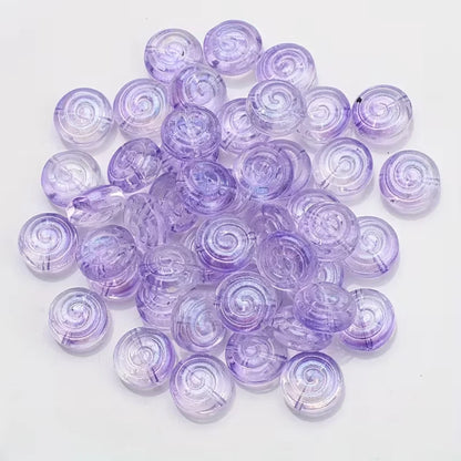 12mm | Gradient Jelly Candy Swirl Glass Beads with Center Hole