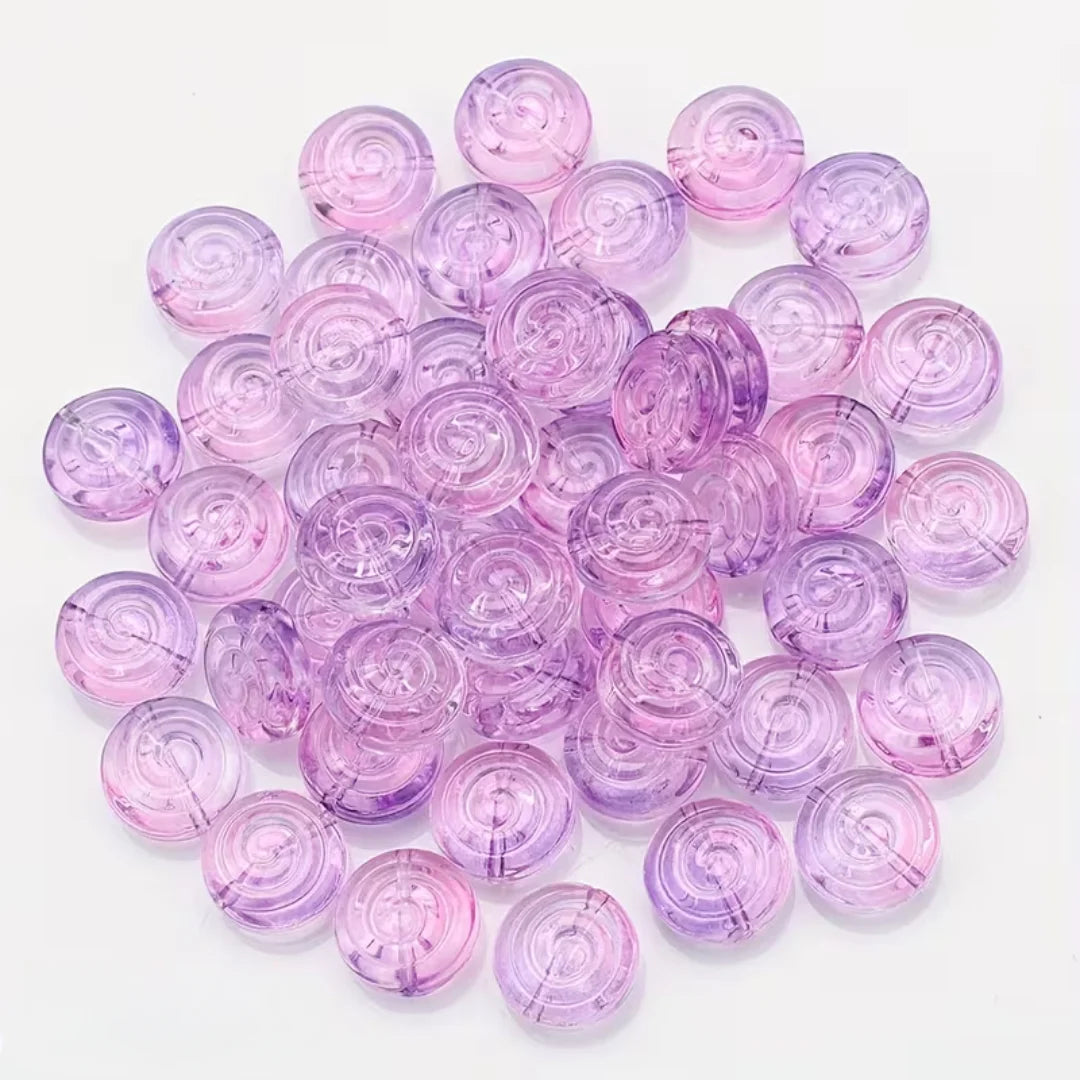 12mm | Gradient Jelly Candy Swirl Glass Beads with Center Hole