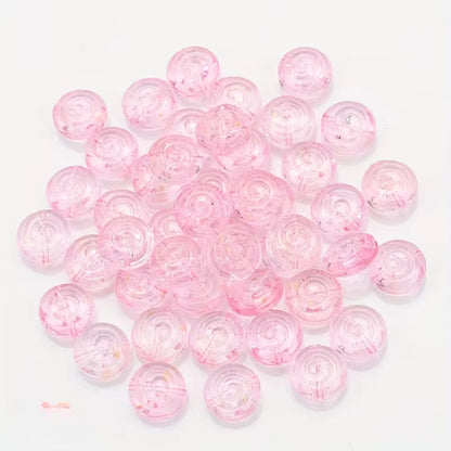 12mm | Gradient Jelly Candy Swirl Glass Beads with Center Hole