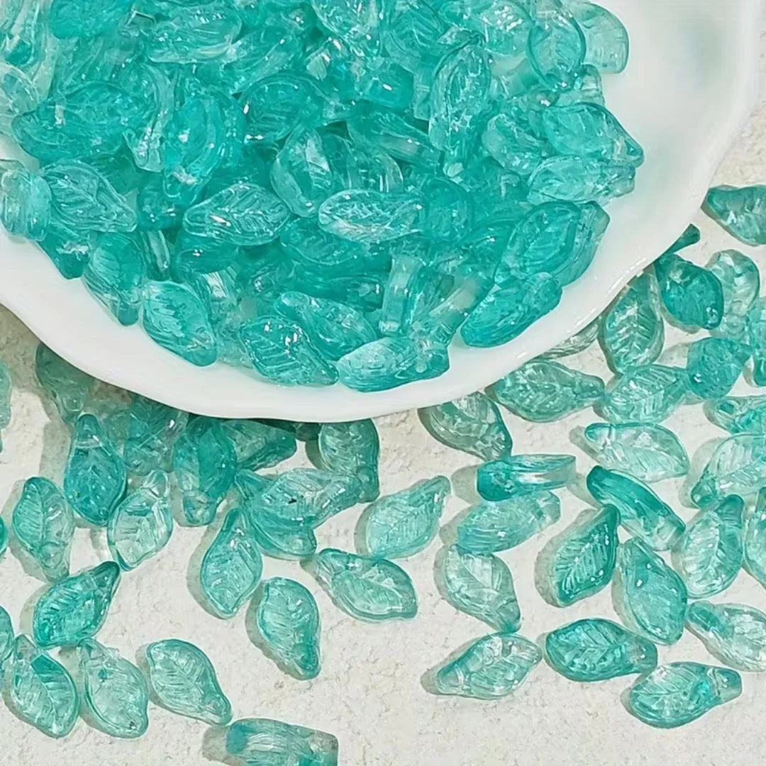 Grapevine Translucent Glass Leaf Beads