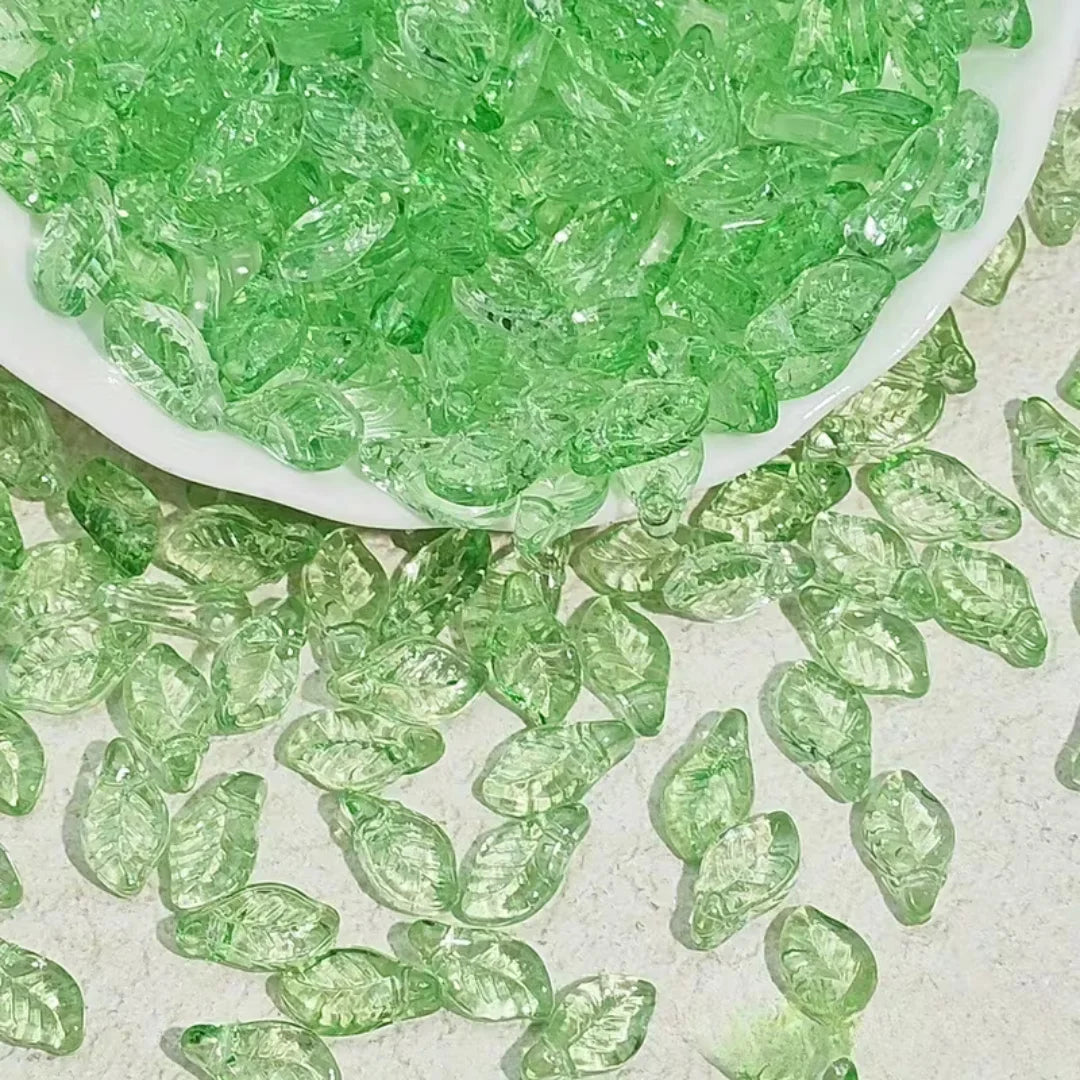 Grapevine Translucent Glass Leaf Beads