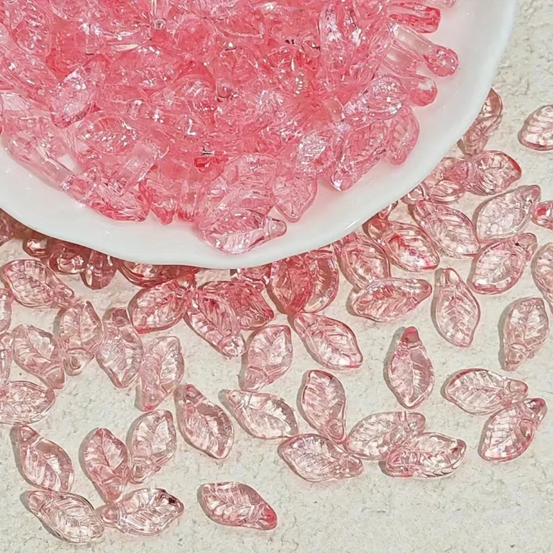 Grapevine Translucent Glass Leaf Beads