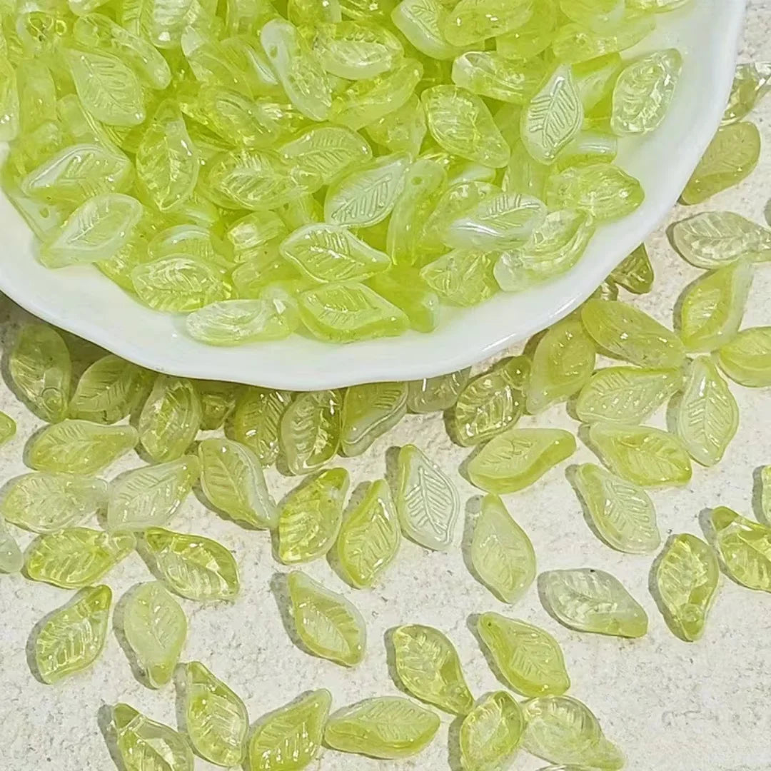 Grapevine Translucent Glass Leaf Beads
