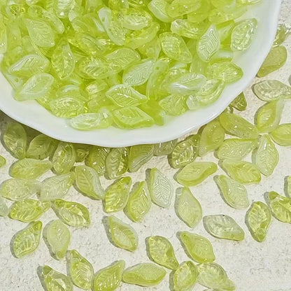 Grapevine Translucent Glass Leaf Beads