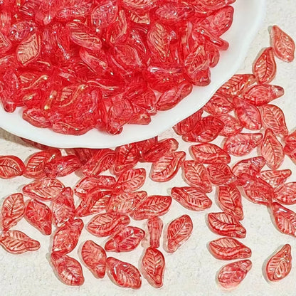 Grapevine Translucent Glass Leaf Beads