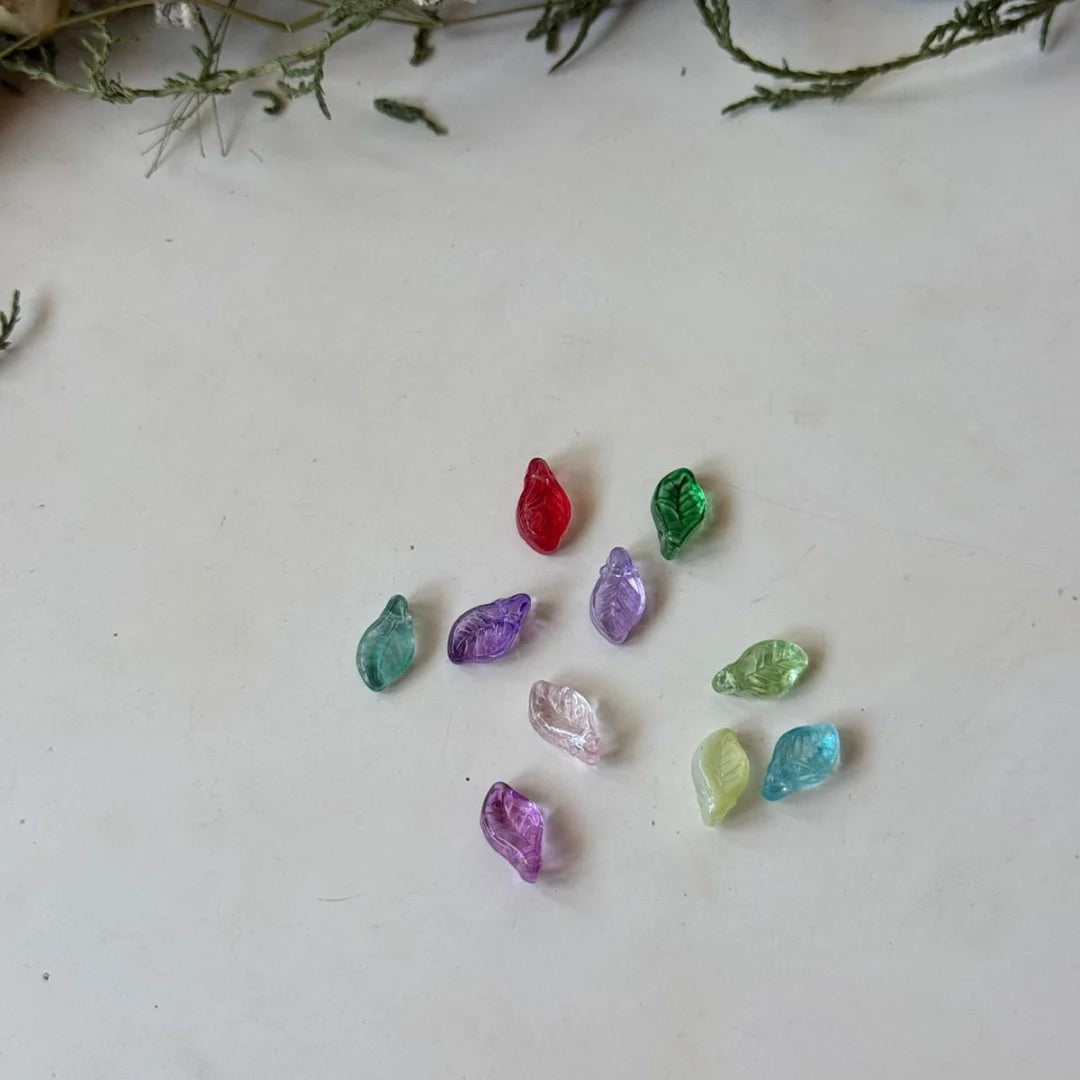 Grapevine Translucent Glass Leaf Beads
