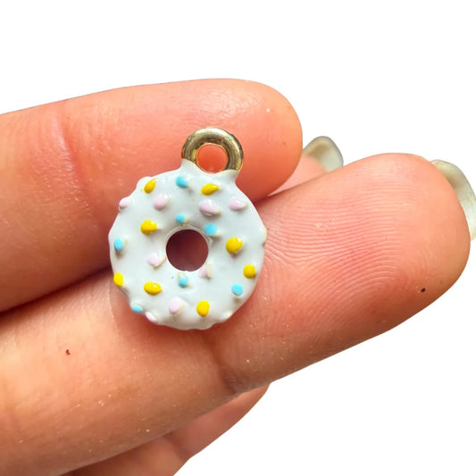 Stainless Steel | White Donut Charm