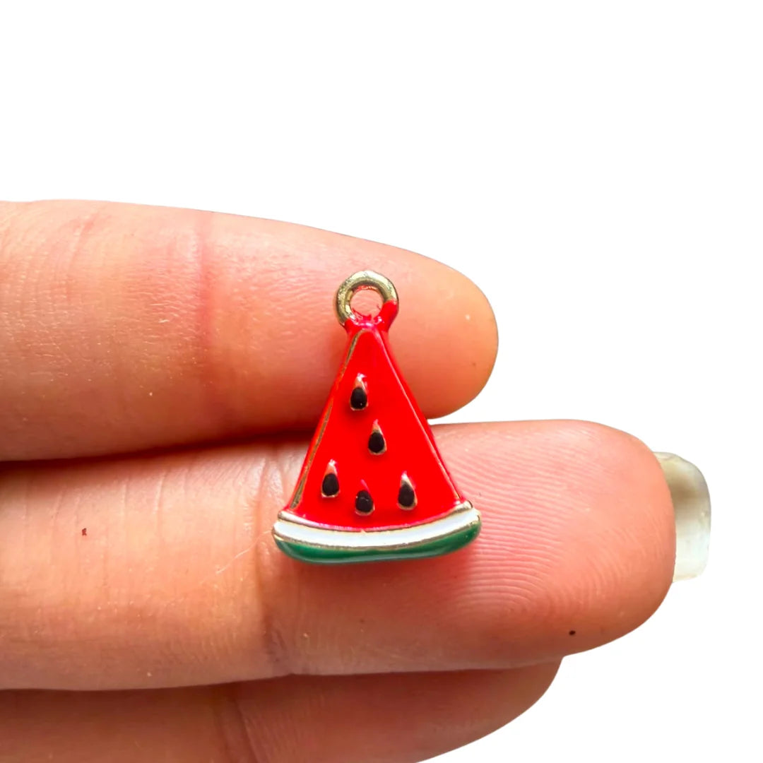 Stainless Steel | Red Watermelon Slice Charm