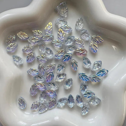 AB Glass Leaf Beads