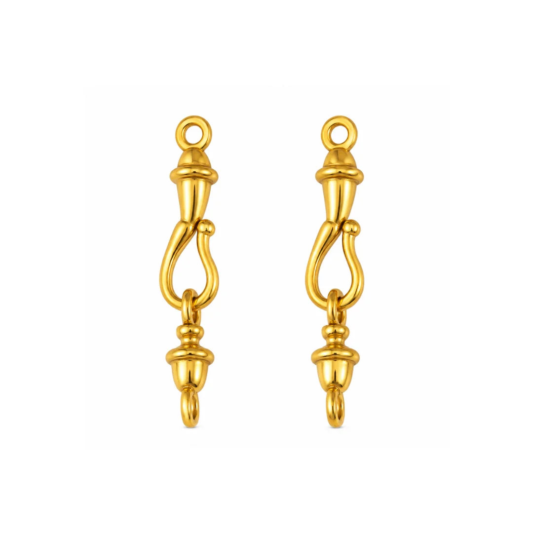 Stainless Steel | Gold Plated S-shaped Hook and Bell Shaped Loop
