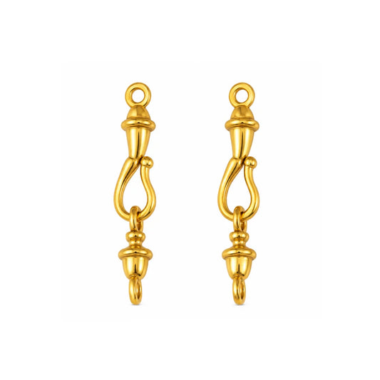 Stainless Steel | Gold Plated S-shaped Hook and Bell Shaped Loop