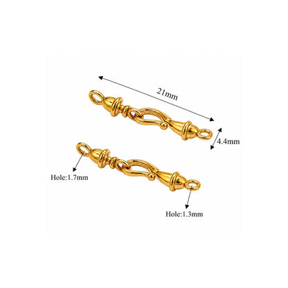 Stainless Steel | Gold Plated S-shaped Hook and Bell Shaped Loop