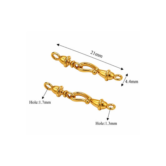 Stainless Steel | Gold Plated S-shaped Hook and Bell Shaped Loop