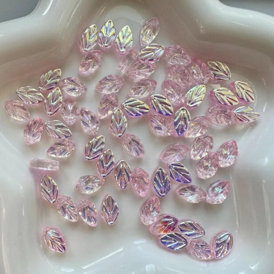 AB Glass Leaf Beads