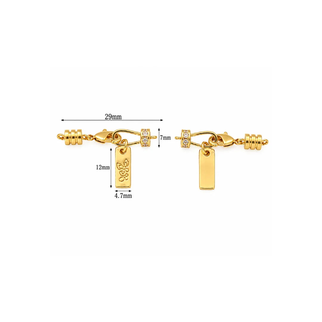 Stainless Steel | Gold Plated Lobster Clasp with Tag | 29mm (H) x 7mm (W)