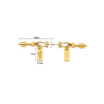 Stainless Steel | Gold Plated Lobster Clasp with Tag | 29mm (H) x 7mm (W)