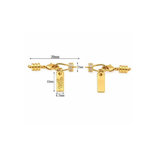 Stainless Steel | Gold Plated Lobster Clasp with Tag | 29mm (H) x 7mm (W)