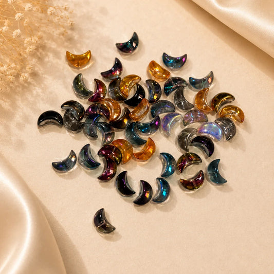 Electroplated AB Moon Glass Beads
