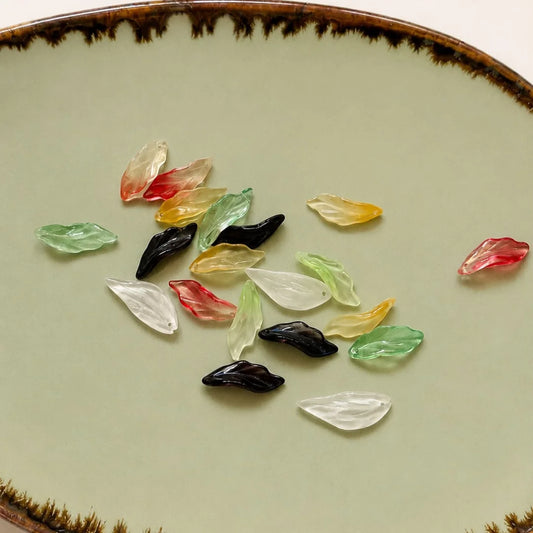 Sea Grass Leaf Double Color Gradient Glass Beads
