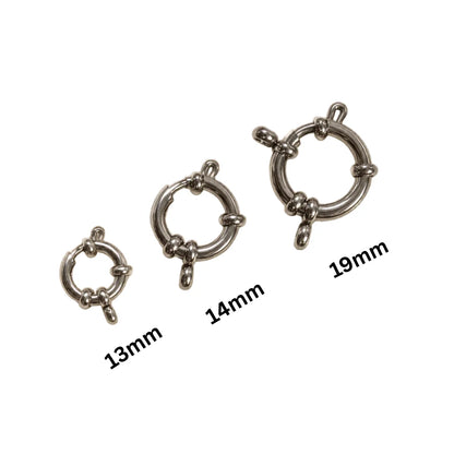 Stainless Steel | Silver Round Spring Ring Clasp