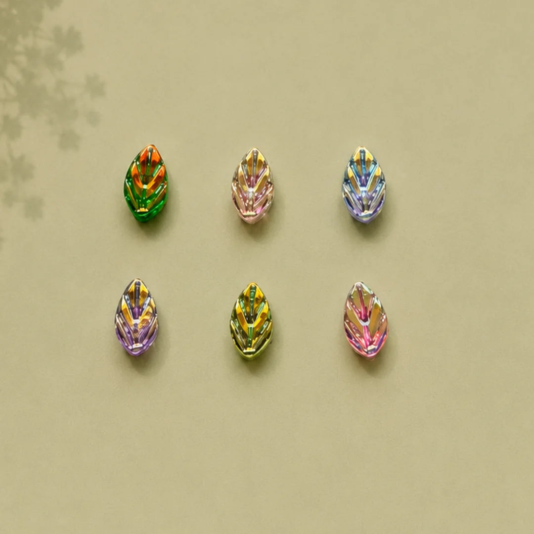 AB Glass Leaf Beads