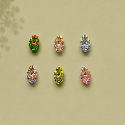 AB Glass Leaf Beads