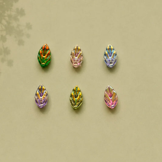 AB Glass Leaf Beads